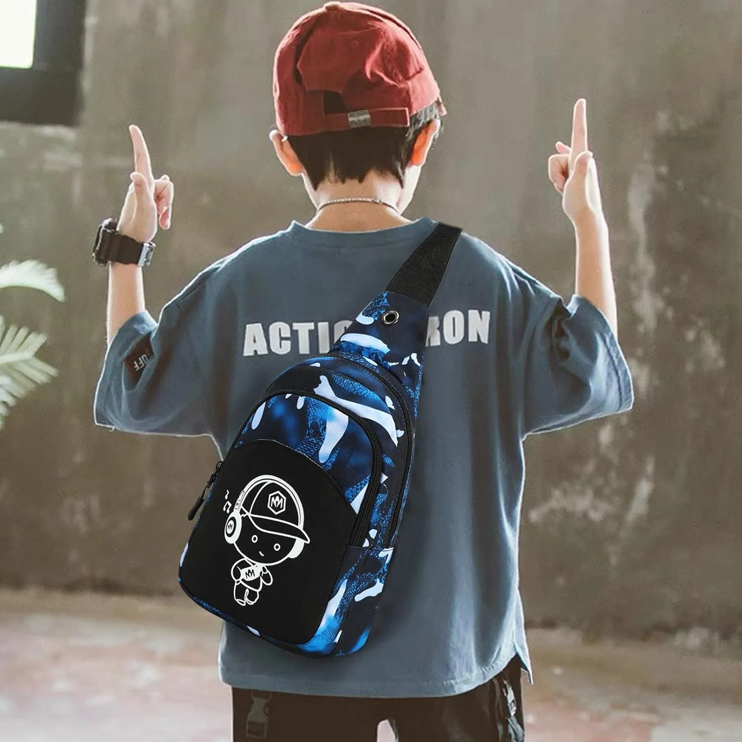 Bluboon Small Sling Bag Crossbody Bags Camouflage Fanny Packs Chest Bag Travel Chest Bag Gifts for Boys