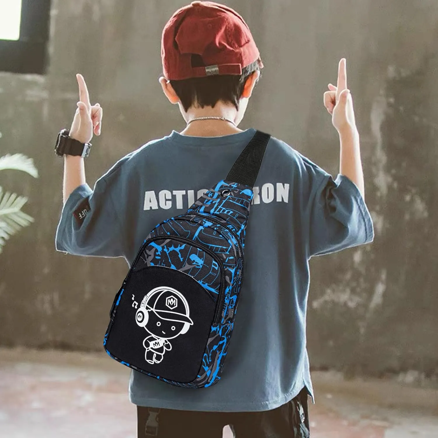 Bluboon Small Sling Bag Crossbody Bags Camouflage Fanny Packs Chest Bag Travel Chest Bag Gifts for Boys