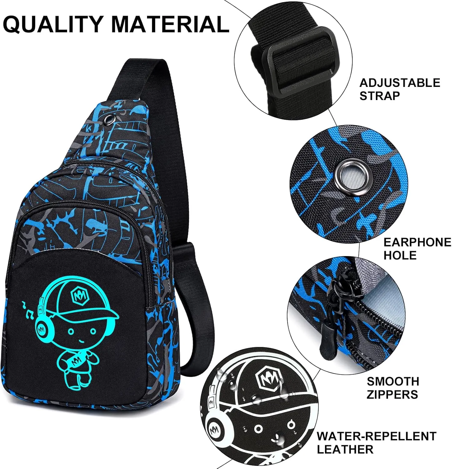 Bluboon Small Sling Bag Crossbody Bags Camouflage Fanny Packs Chest Bag Travel Chest Bag Gifts for Boys