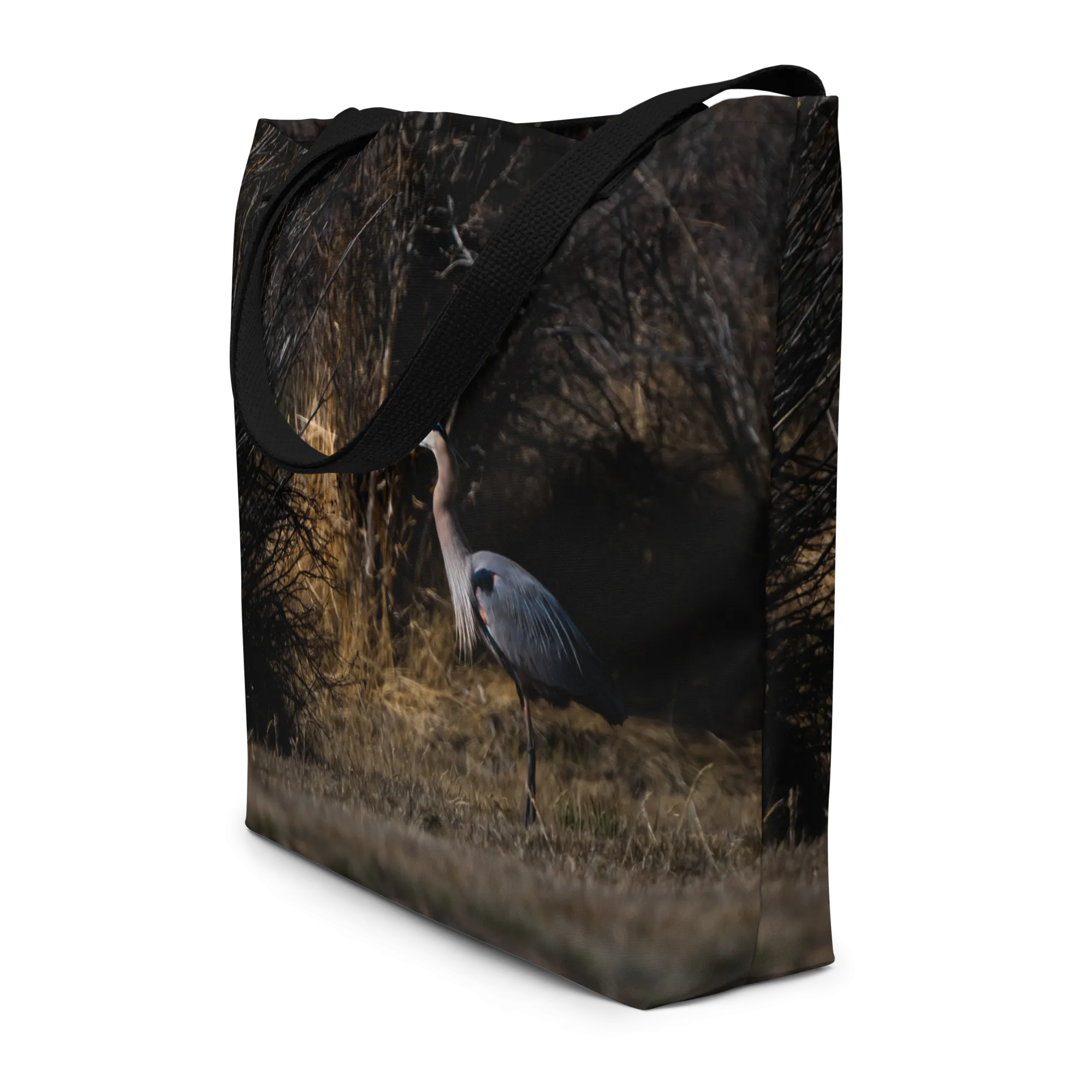 Blue Heron All-Over Print Large Tote Bag