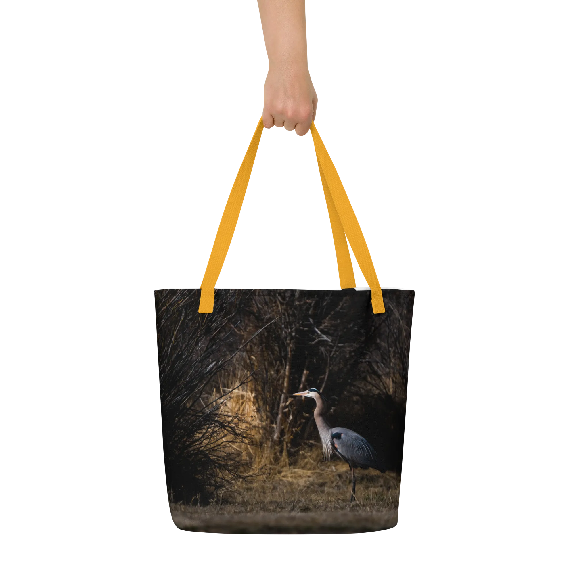 Blue Heron All-Over Print Large Tote Bag