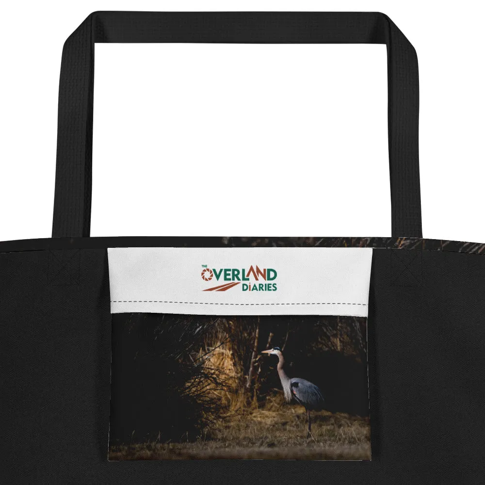 Blue Heron All-Over Print Large Tote Bag