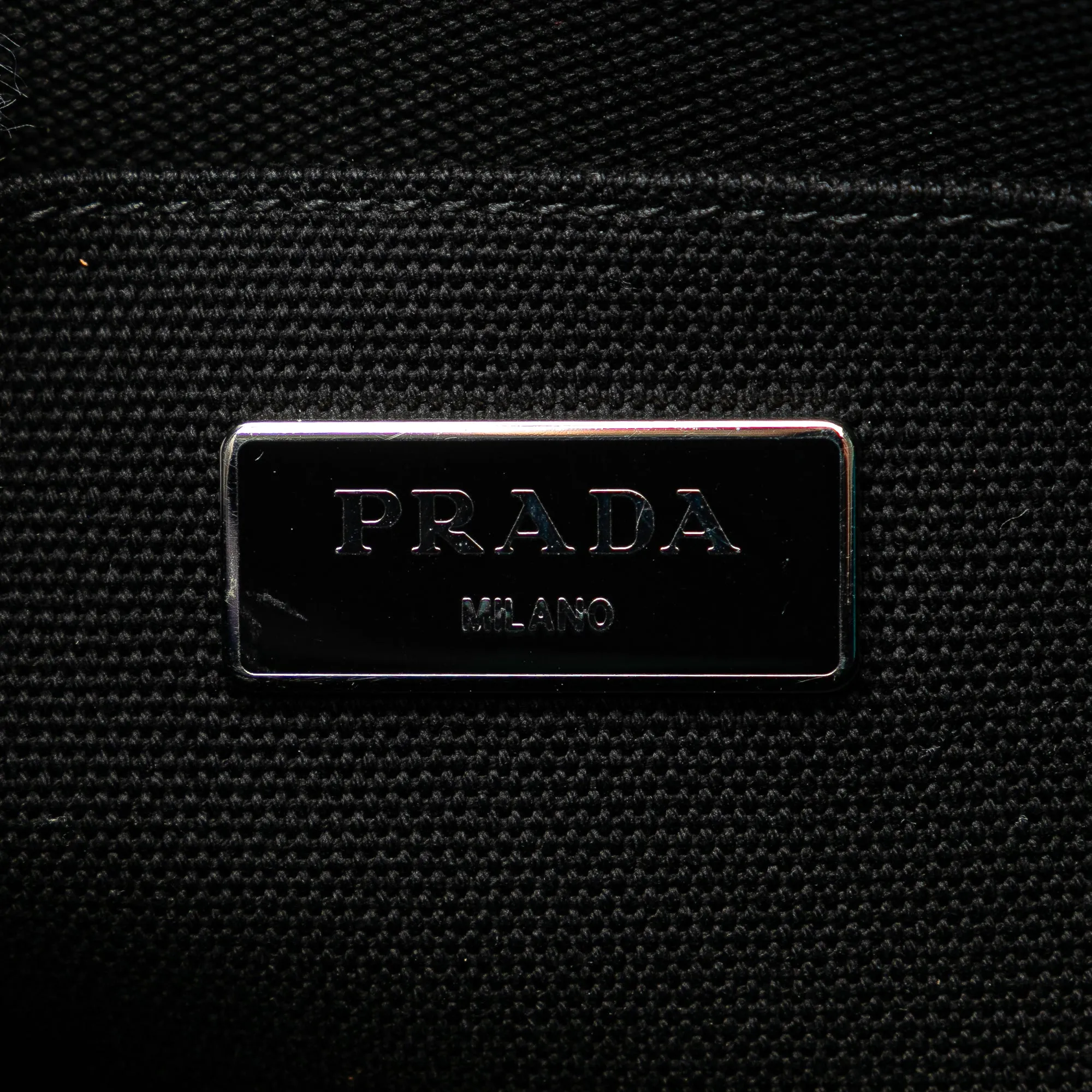 Blue Prada Canvas Camouflage Canapa Logo Satchel