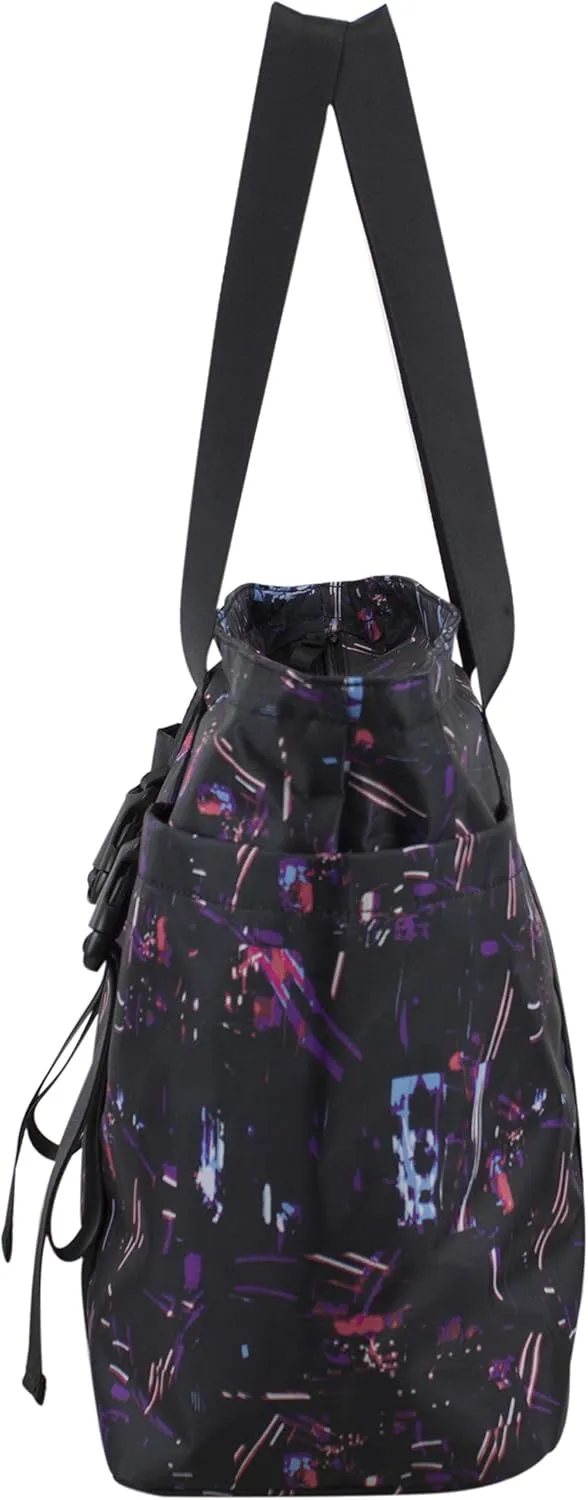 BODHI Athleisure Tote Yoga Gym Travel Bag, Travel Essentials Nurse Bag Carry On Bag for Women, Black Light Sensory Print