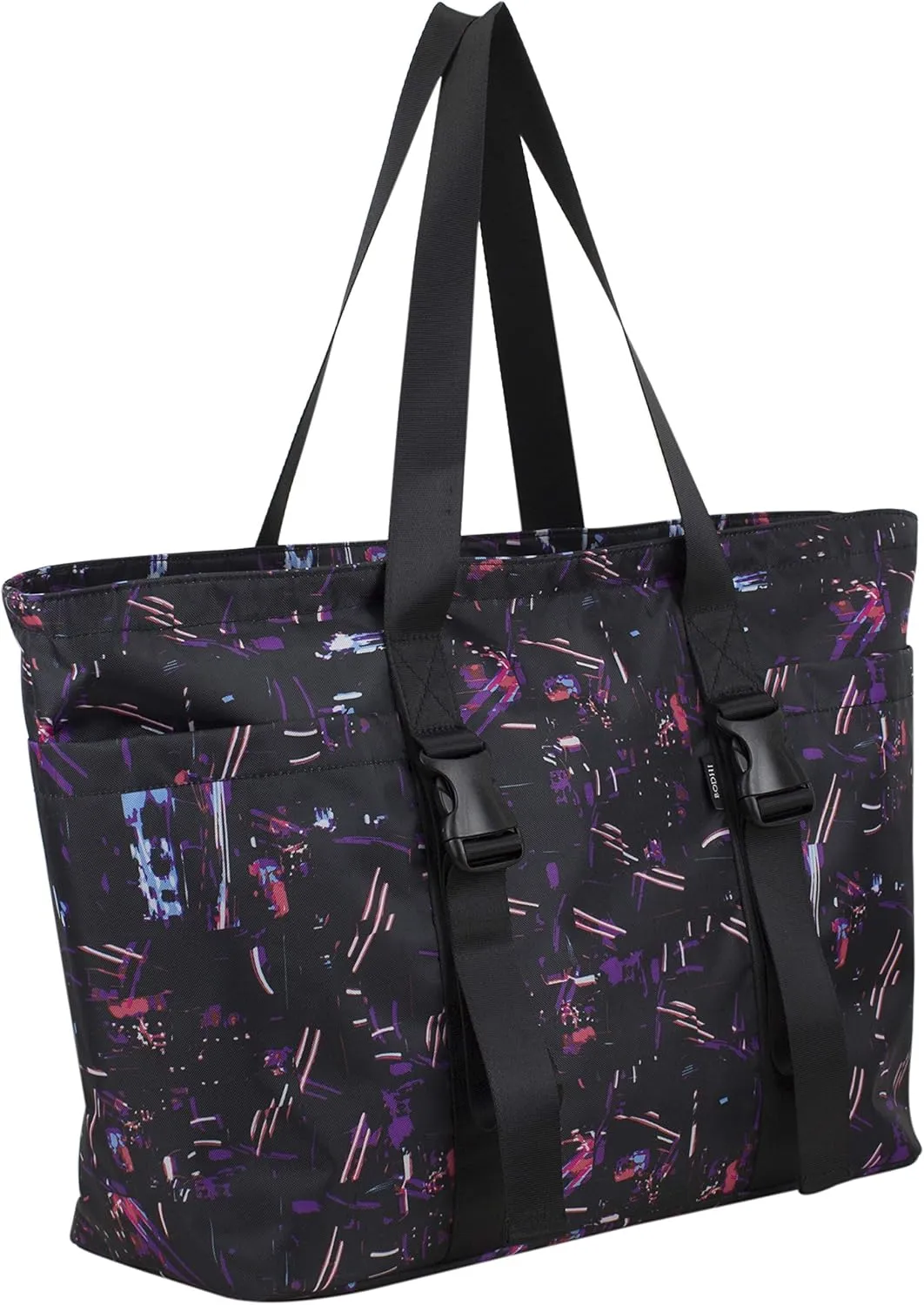 BODHI Athleisure Tote Yoga Gym Travel Bag, Travel Essentials Nurse Bag Carry On Bag for Women, Black Light Sensory Print