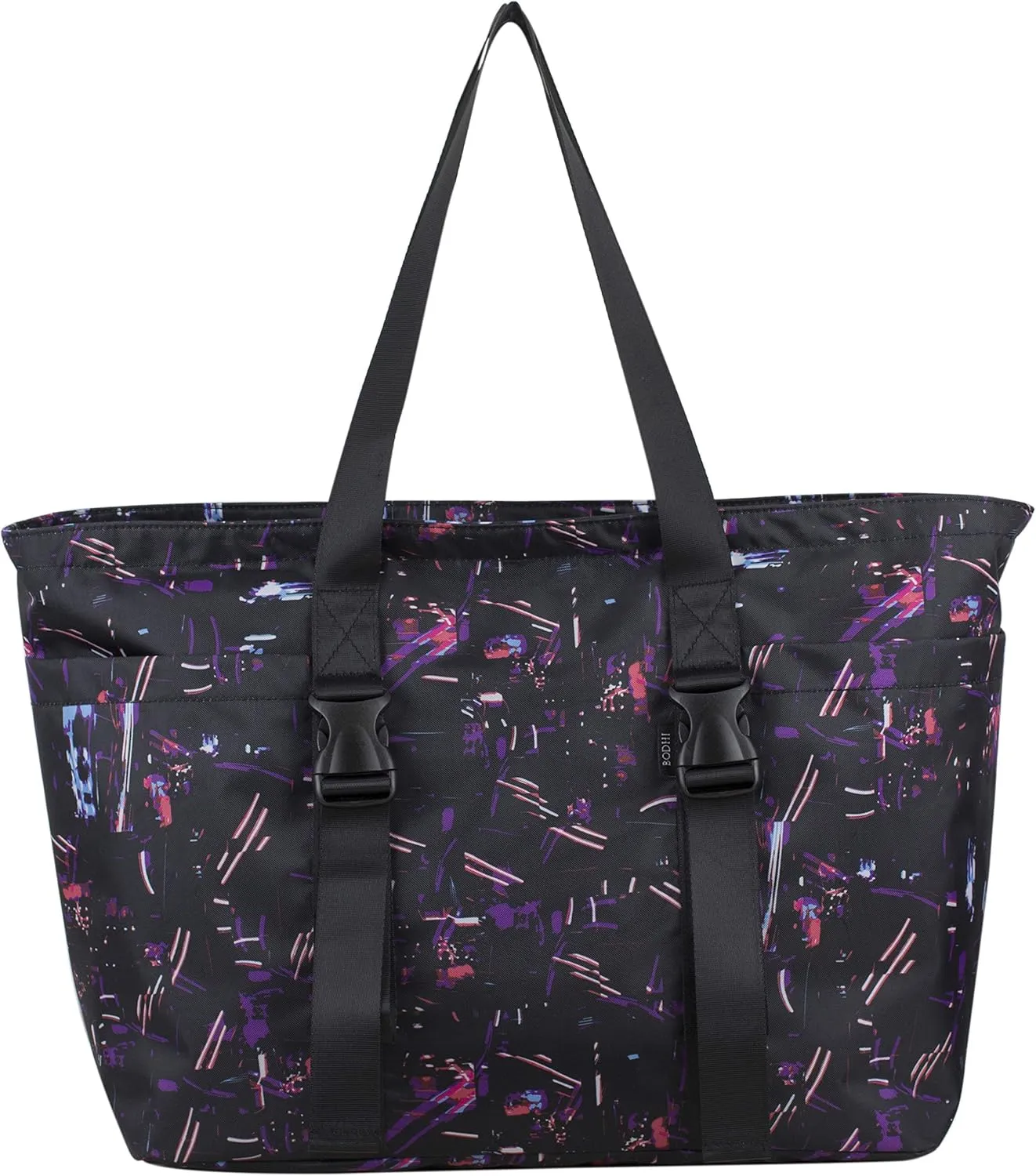 BODHI Athleisure Tote Yoga Gym Travel Bag, Travel Essentials Nurse Bag Carry On Bag for Women, Black Light Sensory Print