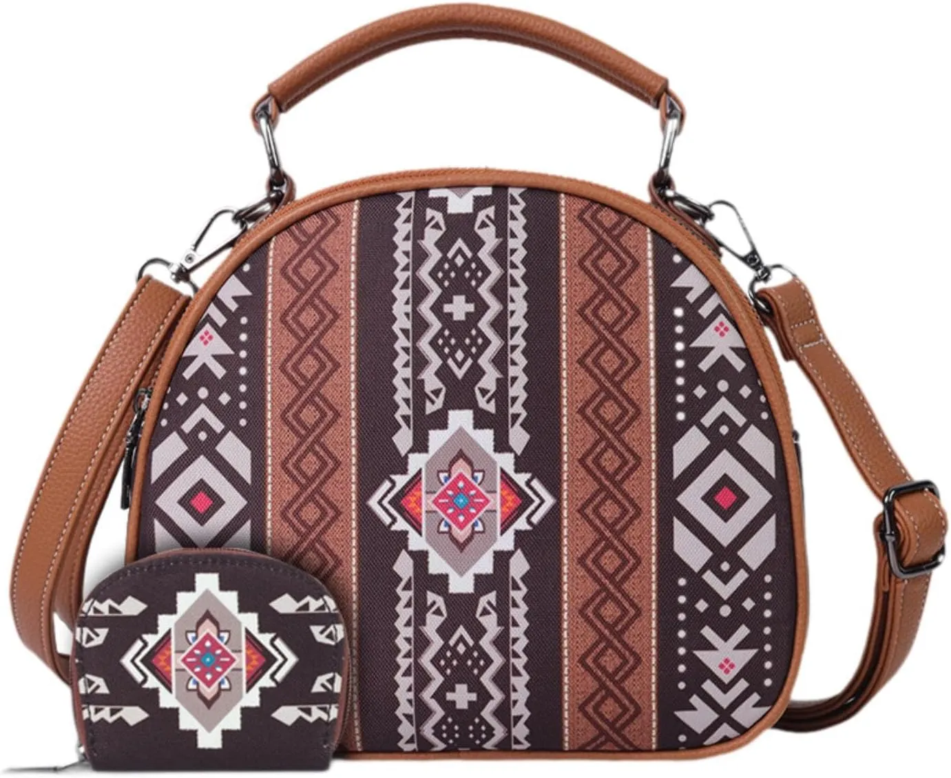 Bohemian Pattern Handbag for Women Canvas Portable Shoulder Bag for Beach