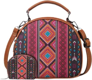Bohemian Pattern Handbag for Women Canvas Portable Shoulder Bag for Beach