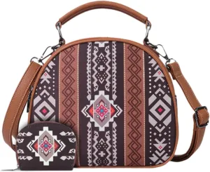 Bohemian Pattern Handbag for Women Canvas Portable Shoulder Bag for Beach
