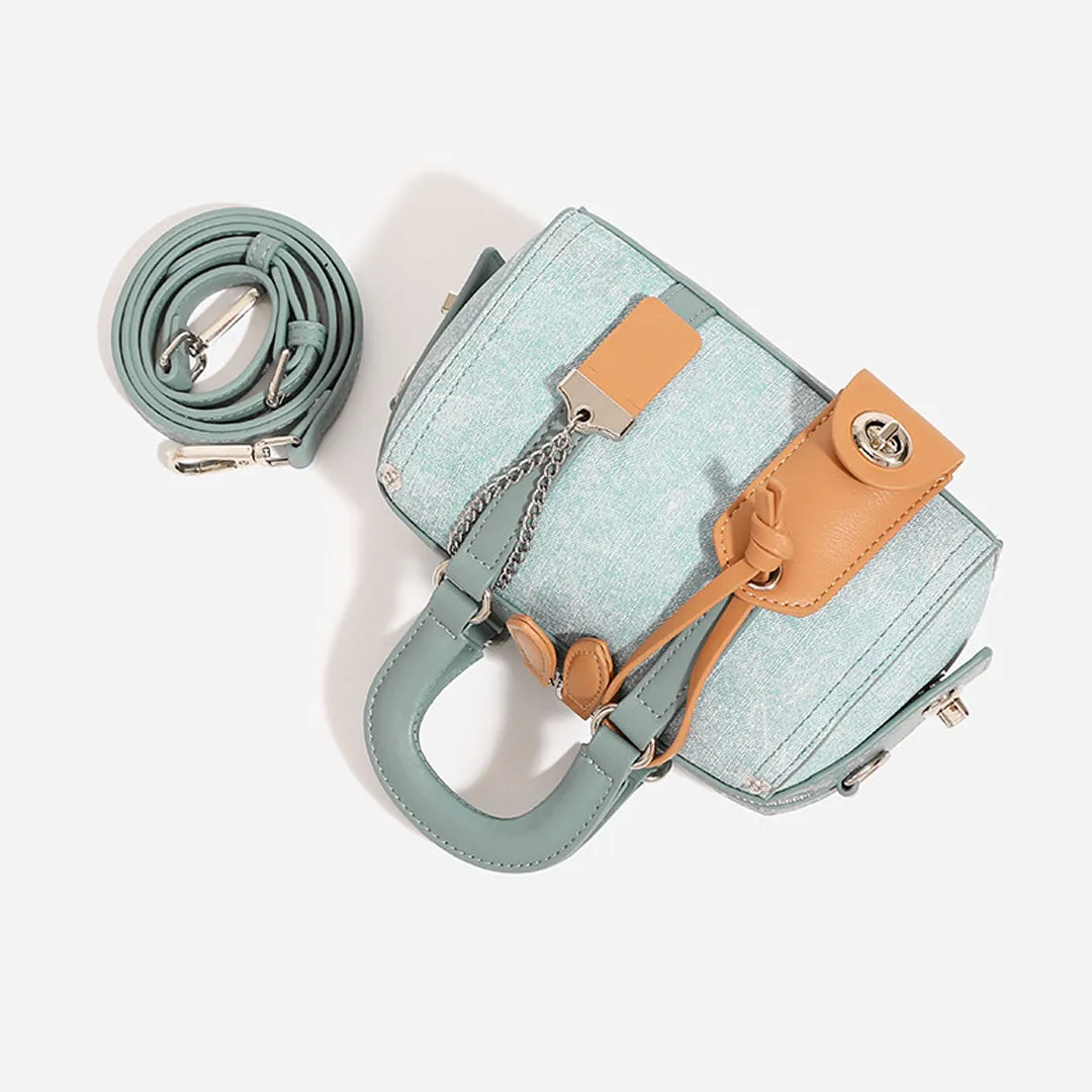 Boston Denim Leather Crossbody Bag
