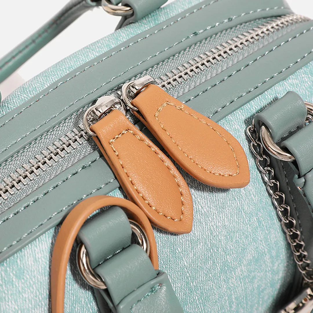 Boston Denim Leather Crossbody Bag