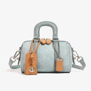 Boston Denim Leather Crossbody Bag