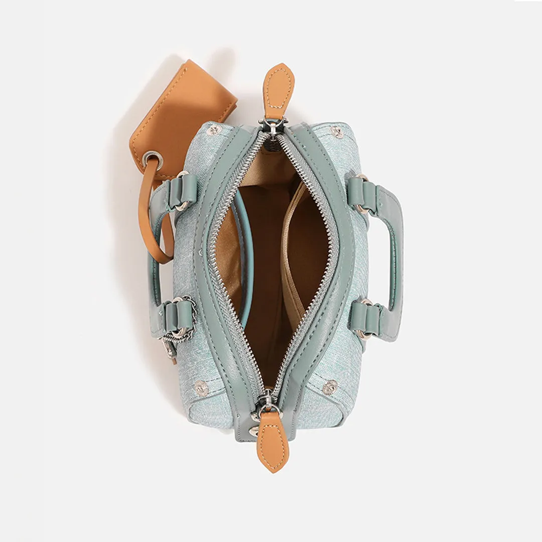 Boston Denim Leather Crossbody Bag