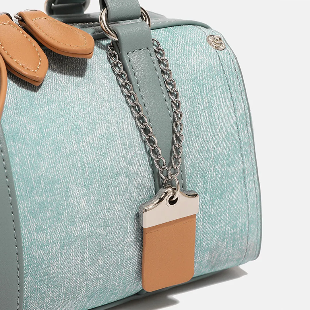 Boston Denim Leather Crossbody Bag