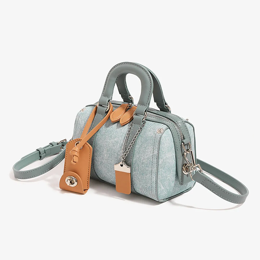 Boston Denim Leather Crossbody Bag