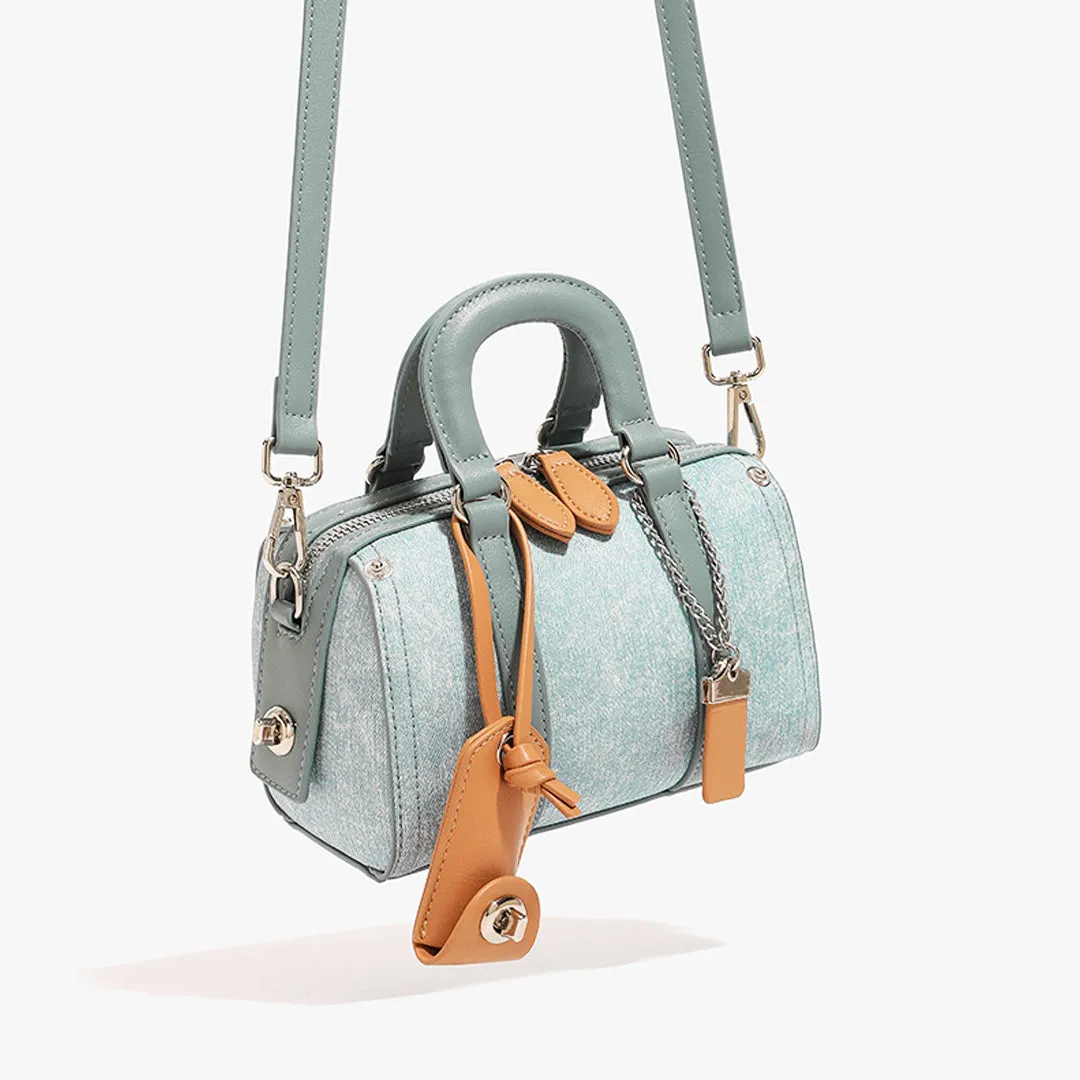 Boston Denim Leather Crossbody Bag