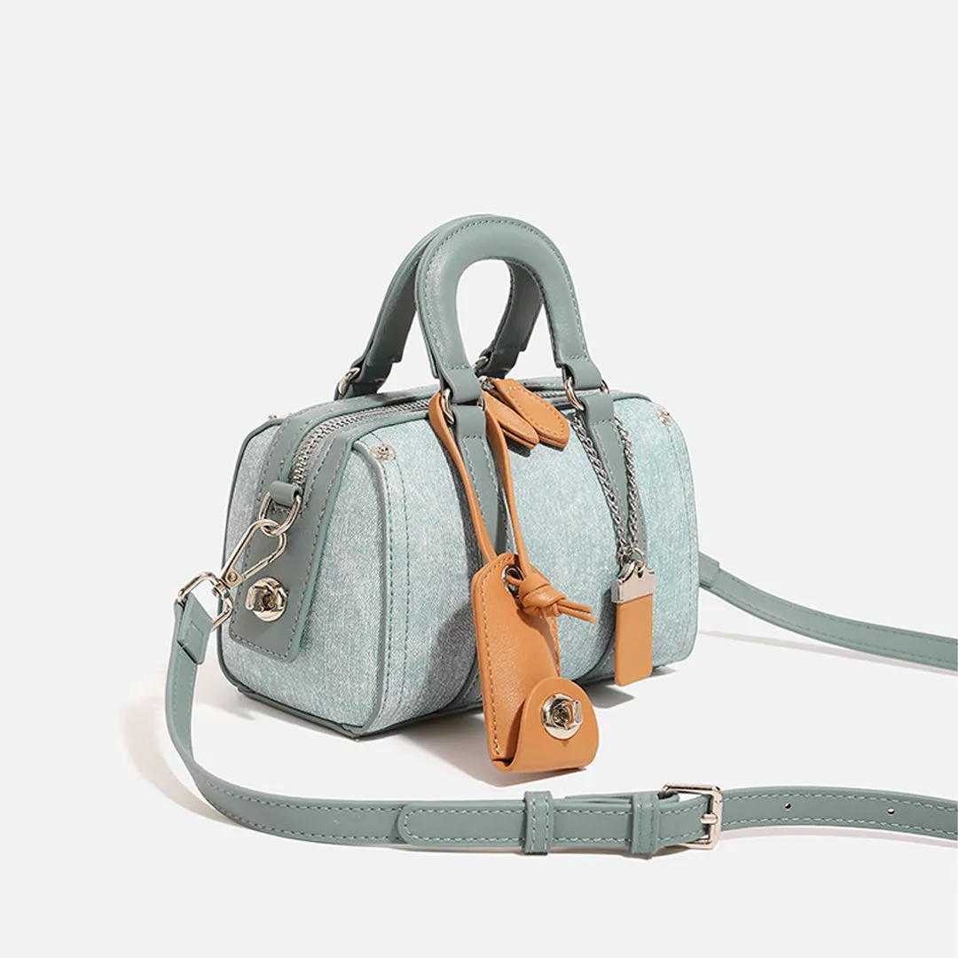 Boston Denim Leather Crossbody Bag
