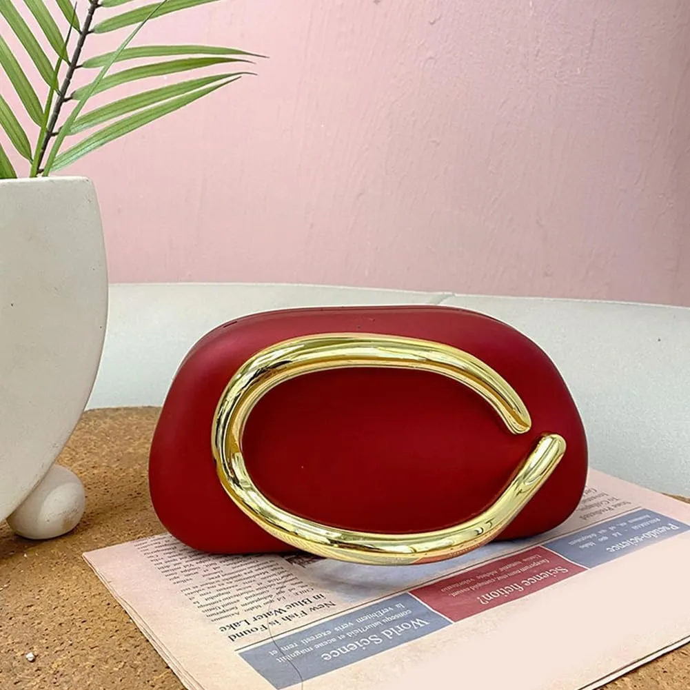 Box Clutch Purses for Women,Shell Evening Bag Gold Metal Handle PU Leather Clutch Chain Crossbody for Wedding 2025