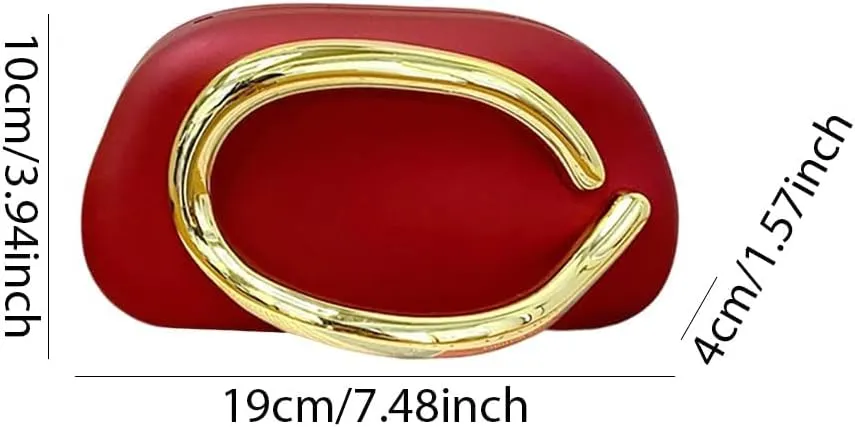 Box Clutch Purses for Women,Shell Evening Bag Gold Metal Handle PU Leather Clutch Chain Crossbody for Wedding 2025
