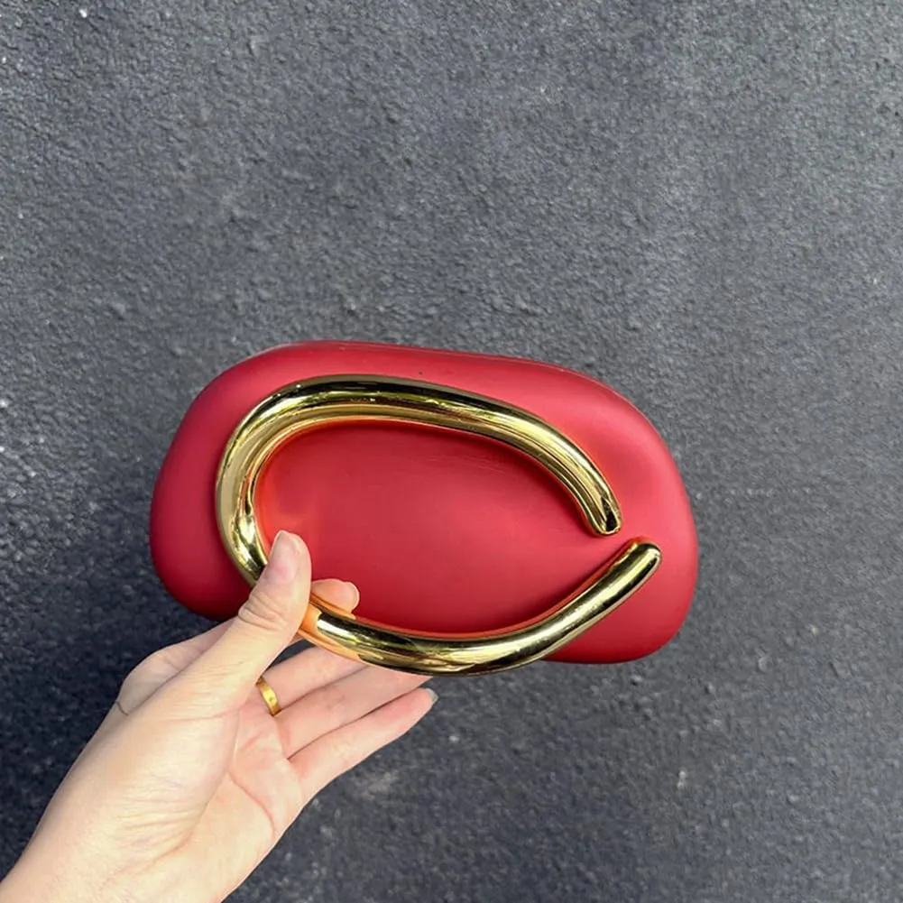 Box Clutch Purses for Women,Shell Evening Bag Gold Metal Handle PU Leather Clutch Chain Crossbody for Wedding 2025