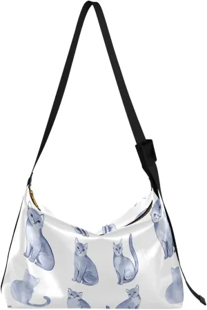 Boys Shoulder Bag for Dating Waterproof Womens Shoulder Tote Bag Sling Purse Sweet Savannah Cats Beige