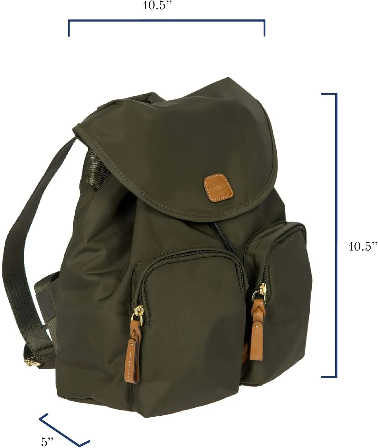 Bric's X-Travel Piccolo City Backpack - 10 inch - Cute Designer Backpack for Women and Men Olive-