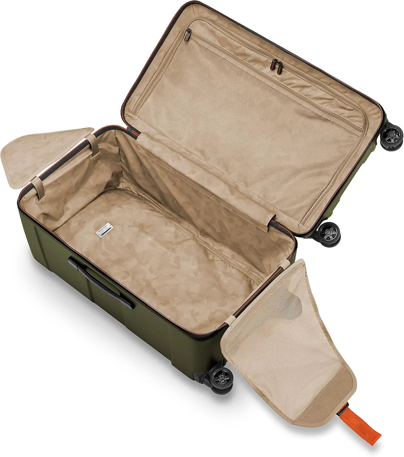 Briggs & Riley 28" Medium Trunk Spinner - Checked Luggage for Travel, Suitcases with Wheels, Hardside Rolling Bag for Men & Women, Self-Repairing Zipper - Torq Collection, Hunter Green