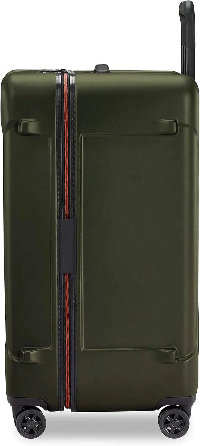 Briggs & Riley 28" Medium Trunk Spinner - Checked Luggage for Travel, Suitcases with Wheels, Hardside Rolling Bag for Men & Women, Self-Repairing Zipper - Torq Collection, Hunter Green