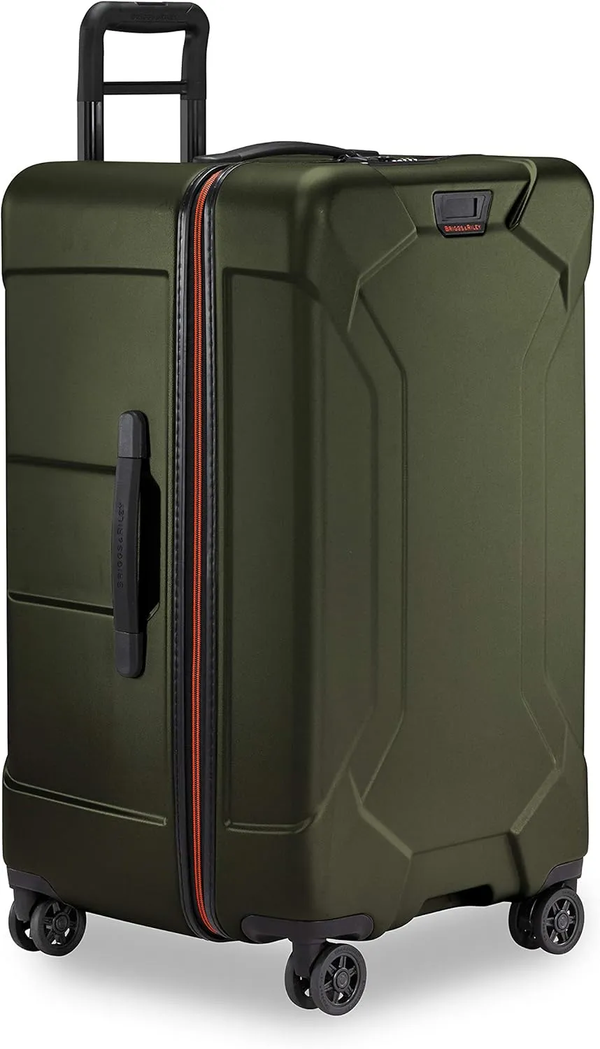 Briggs & Riley 28" Medium Trunk Spinner - Checked Luggage for Travel, Suitcases with Wheels, Hardside Rolling Bag for Men & Women, Self-Repairing Zipper - Torq Collection, Hunter Green