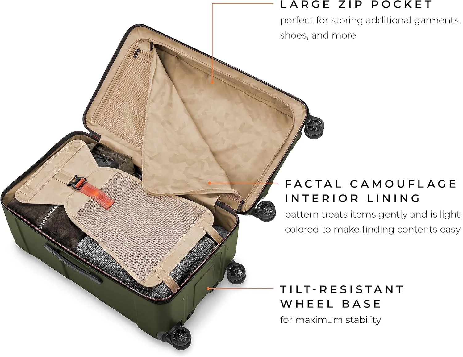 Briggs & Riley 28" Medium Trunk Spinner - Checked Luggage for Travel, Suitcases with Wheels, Hardside Rolling Bag for Men & Women, Self-Repairing Zipper - Torq Collection, Hunter Green