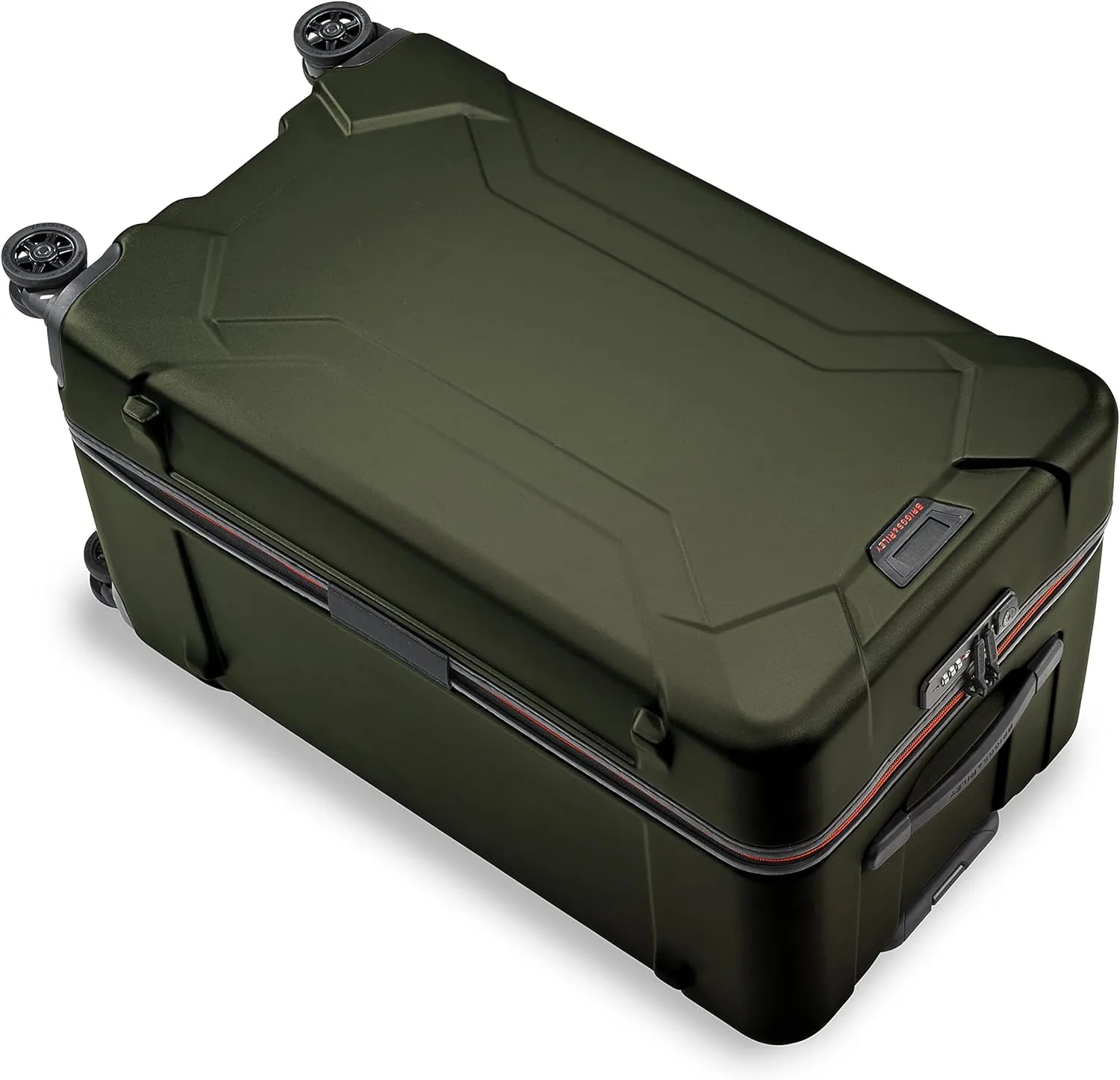 Briggs & Riley 28" Medium Trunk Spinner - Checked Luggage for Travel, Suitcases with Wheels, Hardside Rolling Bag for Men & Women, Self-Repairing Zipper - Torq Collection, Hunter Green