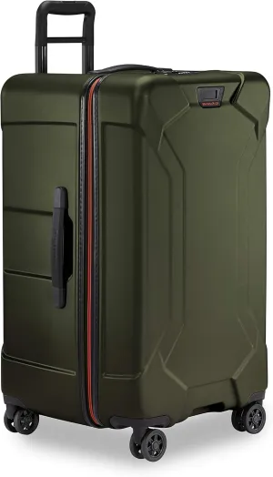 Briggs & Riley 28" Medium Trunk Spinner - Checked Luggage for Travel, Suitcases with Wheels, Hardside Rolling Bag for Men & Women, Self-Repairing Zipper - Torq Collection, Hunter Green
