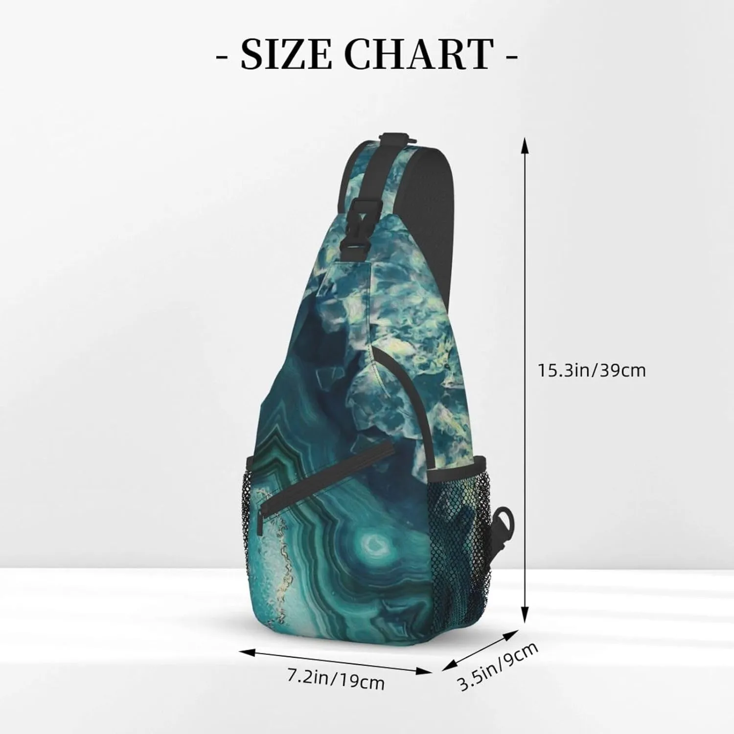 Bright Aqua Blue Unisex Casual Diagonal Chest Bag,Multipurpose Crossbody Shoulder Bag Travel Hiking Daypack
