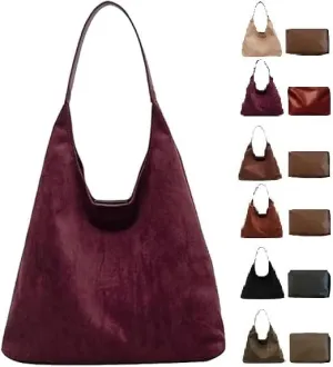 Brown Suede Bag for Women 2024 - New Tote and Shoulder Bag