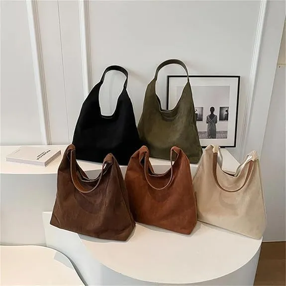 Brown Suede Bag for Women 2024 - New Tote and Shoulder Bag