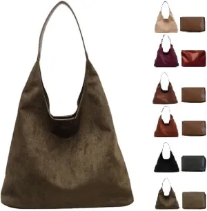 Brown Suede Bag for Women 2024 - New Tote and Shoulder Bag
