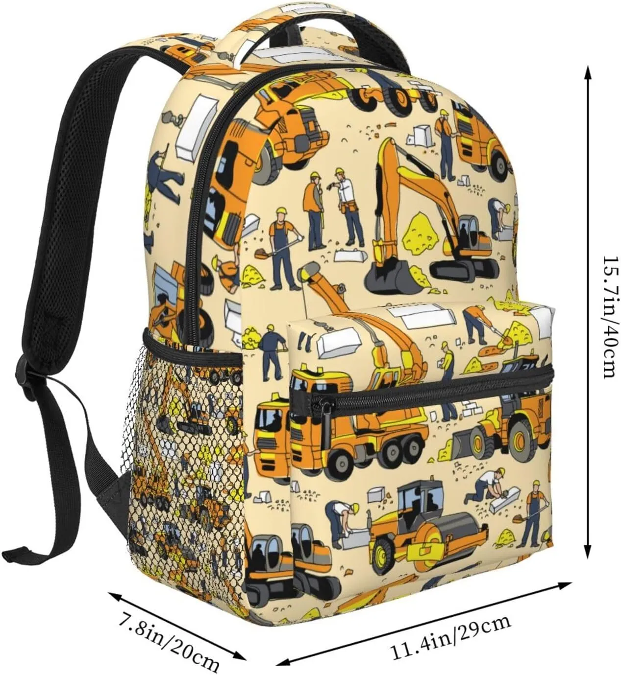 Building People And Construction Equipment Backpacks 15 Inch Laptop Backpack Multipurpose Double Shoulder Bag For Men Women Gifts