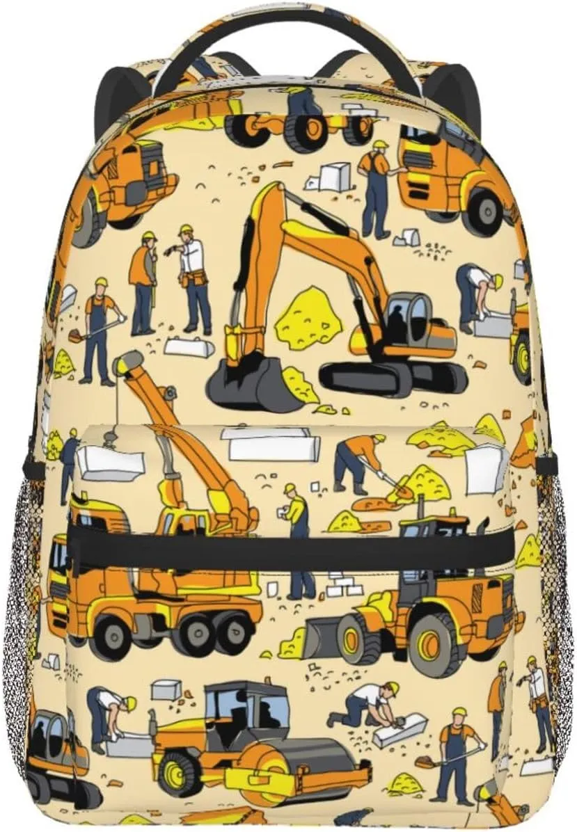 Building People And Construction Equipment Backpacks 15 Inch Laptop Backpack Multipurpose Double Shoulder Bag For Men Women Gifts