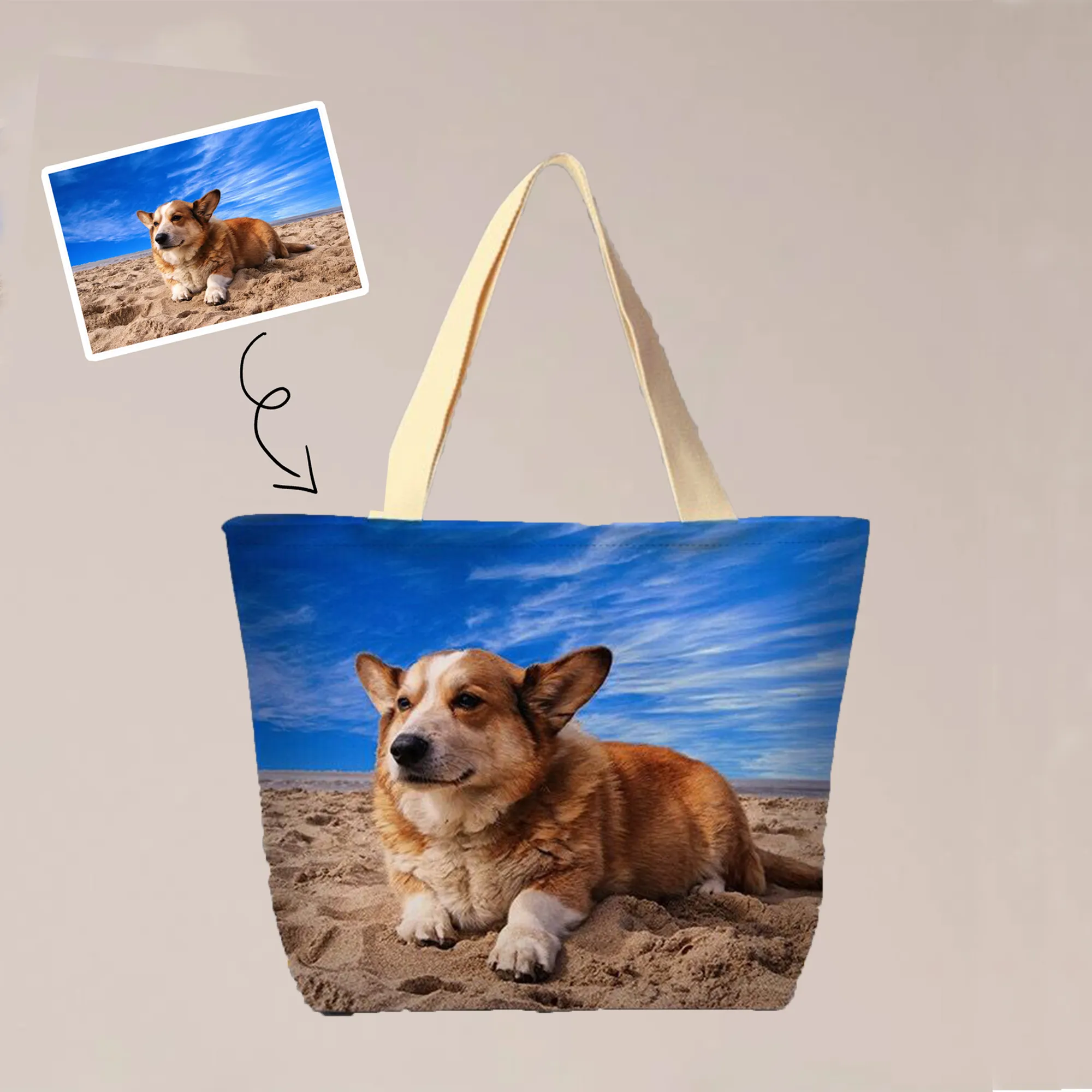Bulk Custom Full Print Tote Bag - 2-Sided Print Tote Bag