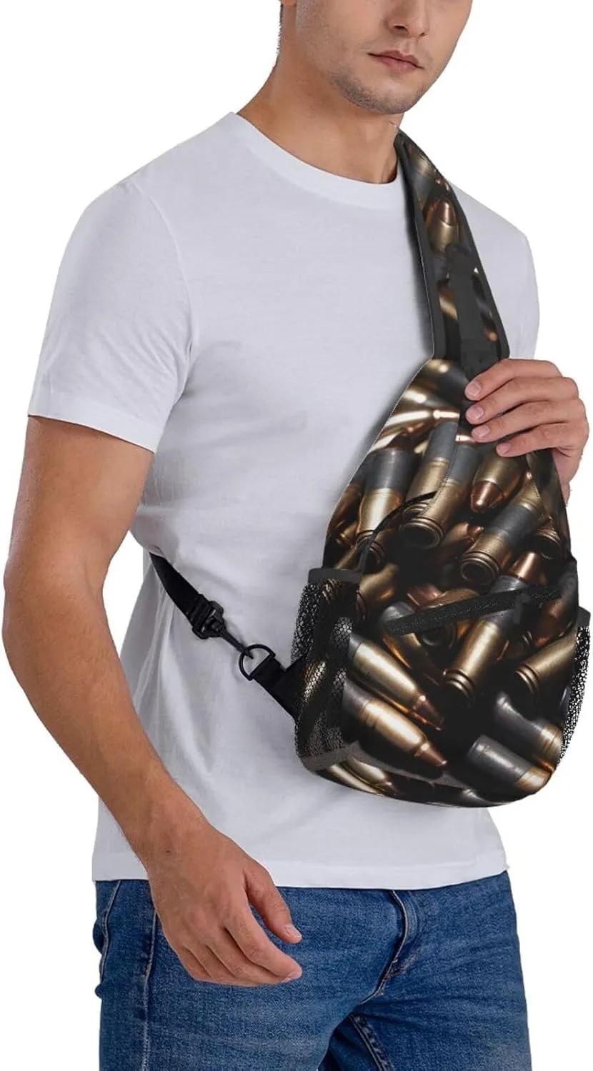 Bullet Sling Bag Backpack For Men Cross Chest Bag Crossbody Shoulder Bag Travel Hiking Daypack