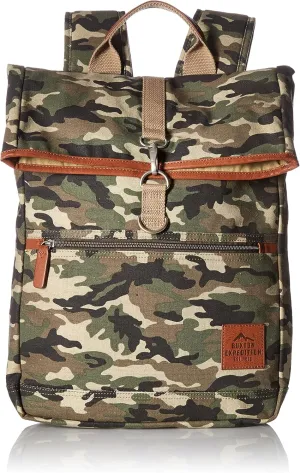 Buxton Men's Expedition Ii Huntington Gear Fold-Over Canvas Backpack, Camo, One Size