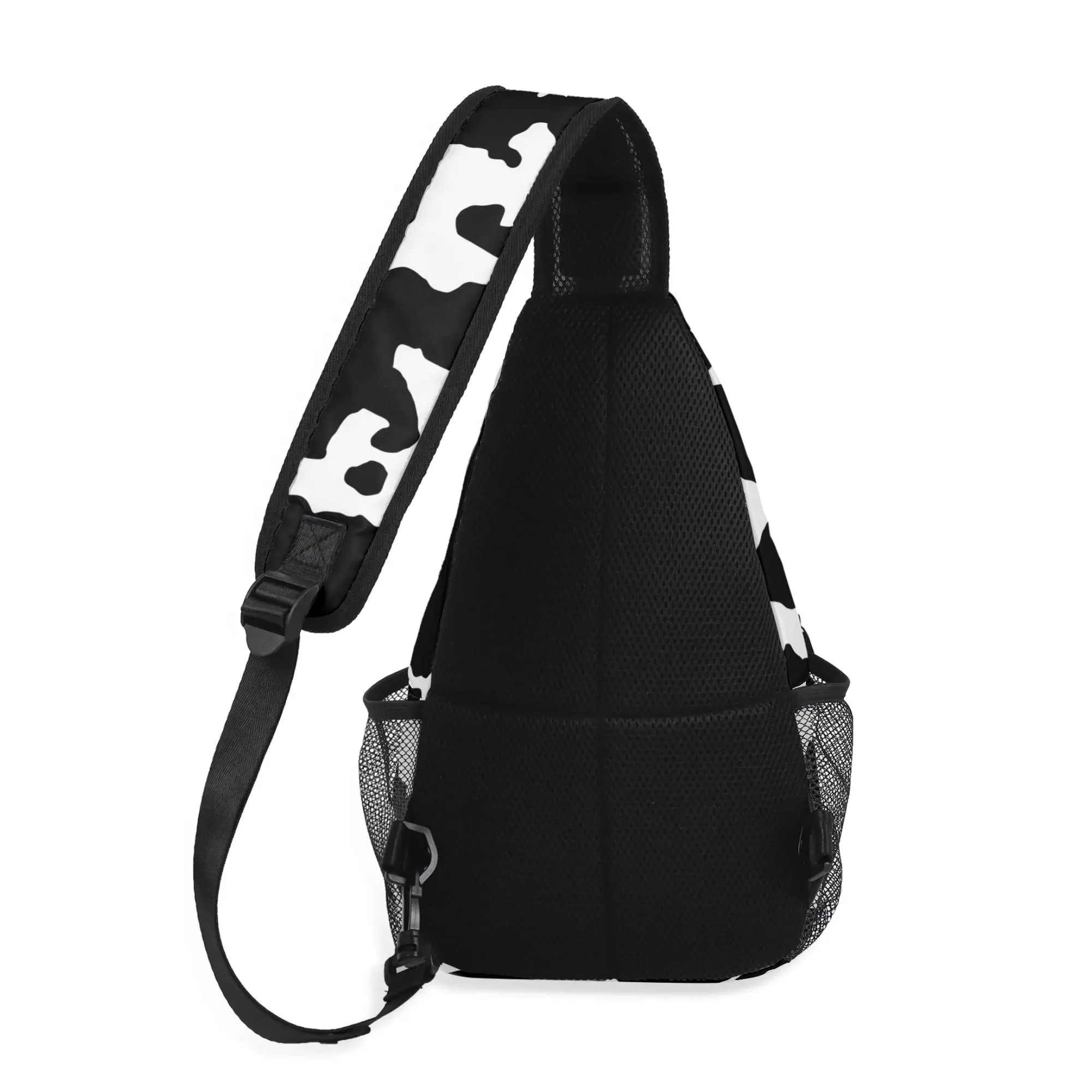 Camo Bag | Black & White Cow Camouflage | Chest Crossbody Style