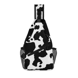 Camo Bag | Black & White Cow Camouflage | Chest Crossbody Style