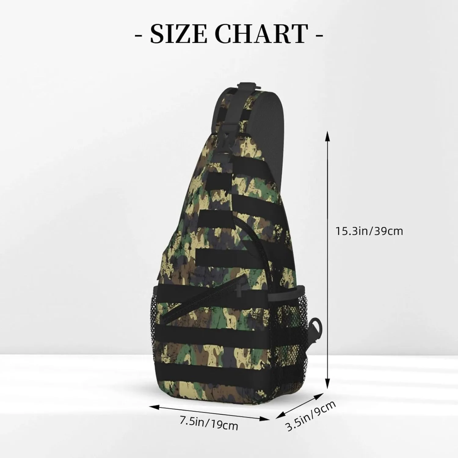 Camo Camouflage American Flag Crossbody Sling Bag Chest Bags Casual Shoulder Backpack Sport Fanny Pack Gym Diagonally Daypack with Adjustable Strap for Running