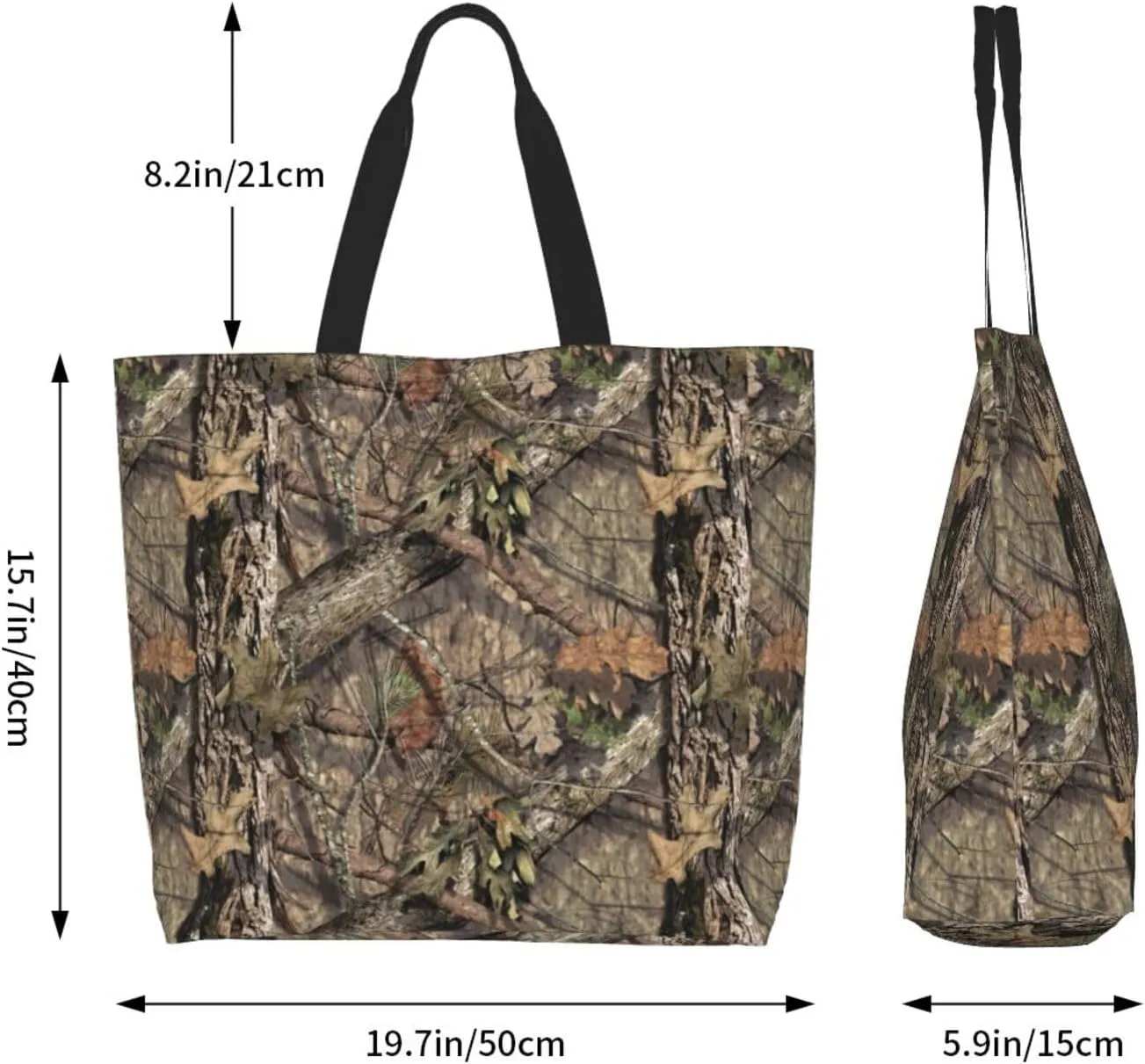Camouflage Camo Large Tote Bag Casual Shoulder Bags Reusable Grocery Handbag For Women Travel Shopping Gym