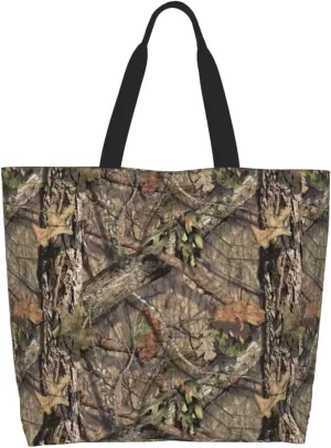 Camouflage Camo Large Tote Bag Casual Shoulder Bags Reusable Grocery Handbag For Women Travel Shopping Gym
