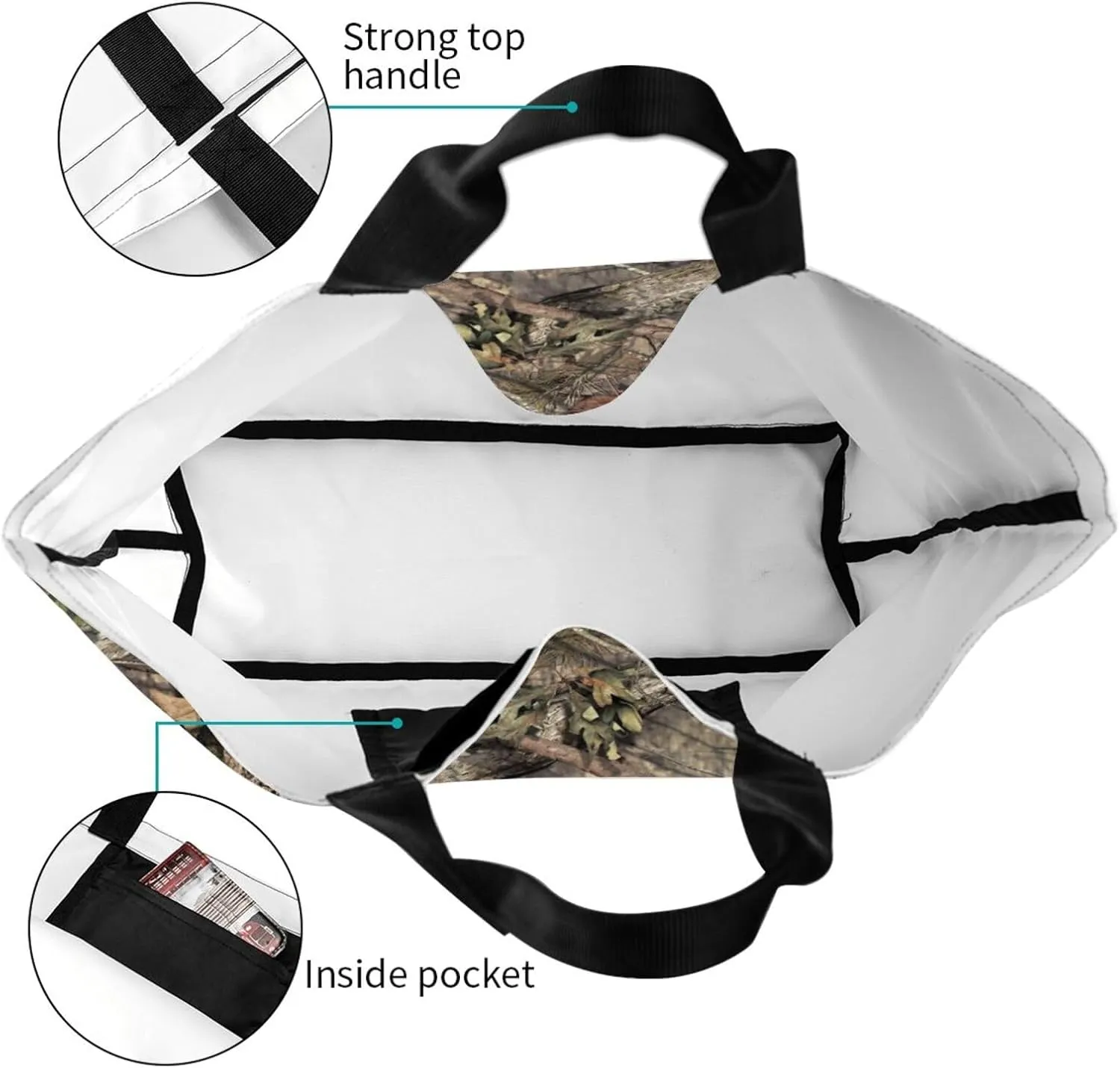 Camouflage Camo Large Tote Bag Casual Shoulder Bags Reusable Grocery Handbag For Women Travel Shopping Gym