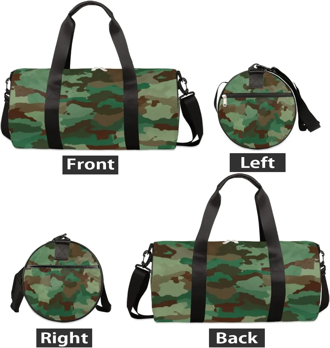 Camouflage Forest Camo Gym Bag Small Gym Duffel Bags for Men Women Overnight Weekender Workout Bag Lightweight Sport Duffle Bag Carry On Gymbag