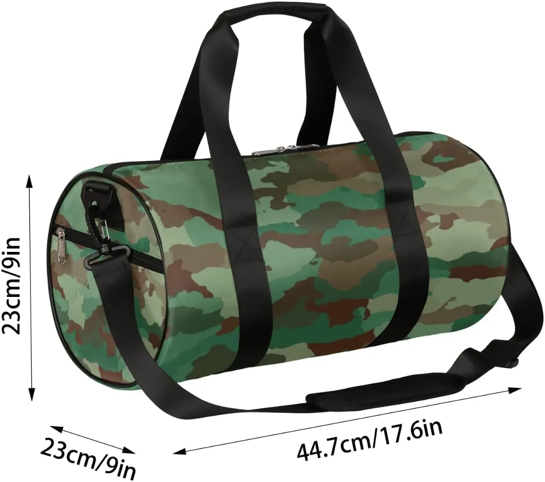 Camouflage Forest Camo Gym Bag Small Gym Duffel Bags for Men Women Overnight Weekender Workout Bag Lightweight Sport Duffle Bag Carry On Gymbag
