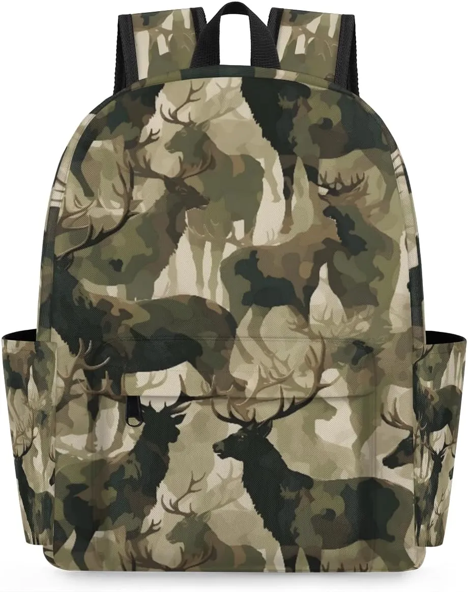 Camouflage Military Kids Backpack for Boys Girls Deer Animal Preschool Toddler Backpack Kindergarten Nursery Bookbag Travel Children Lightweight School Bag